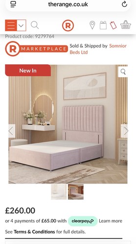 Divan small double bed base - bed,