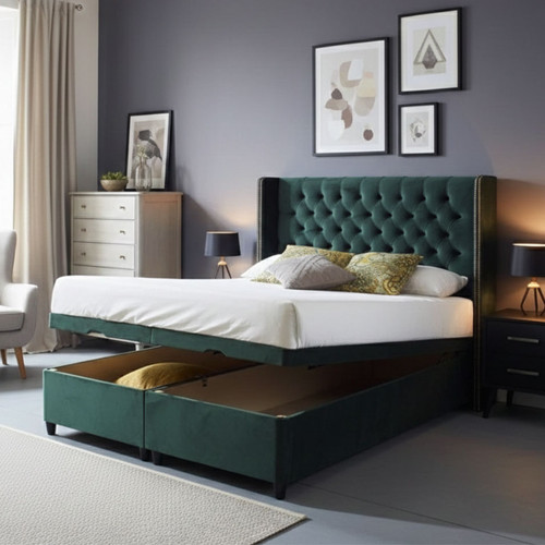Winged ottoman divan bed - winged,