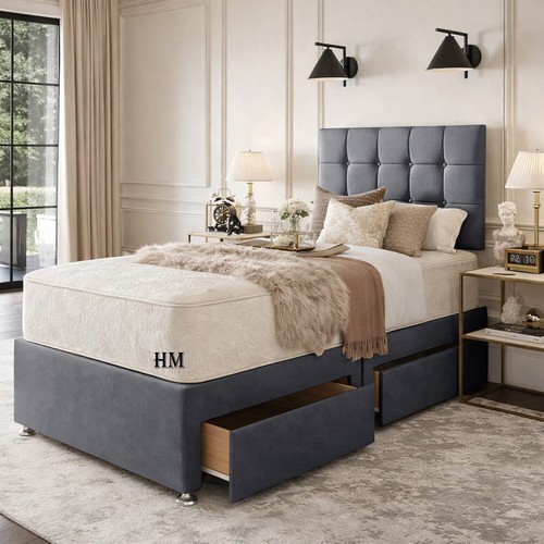 Plush velvet windsor divan - divan, bed