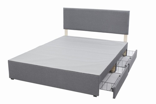 4ft6 double grey - grey, fabric