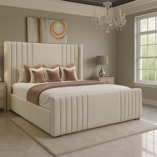 Winged panel bed frame plush - bed,
