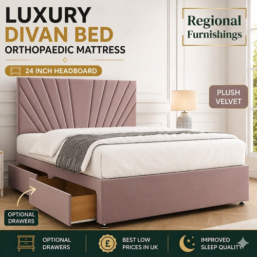 Luxury divan bed set plush - luxury,