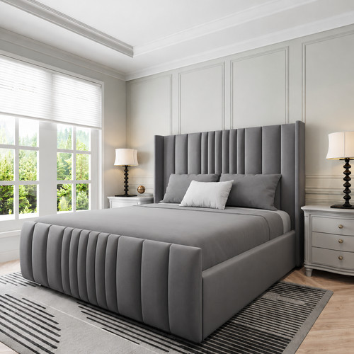 Ottoman bed plush velvet - bed,