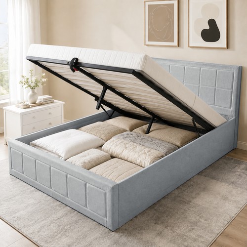 Luxury grey fabric divan - luxury,