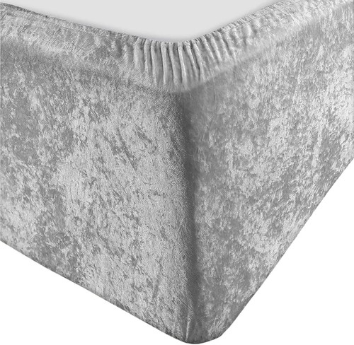 Silver crushed velvet divan - crushed,