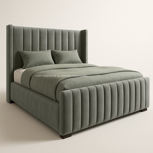 Ottoman bed winged panel plush - ottoman,